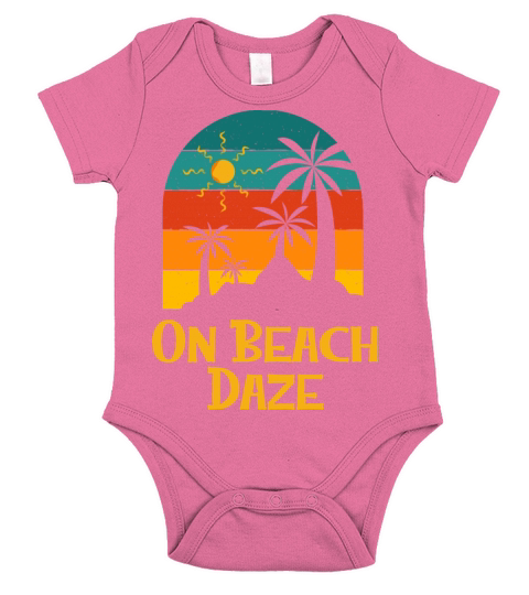 On Beach Daze Summer Trip Tropical Travel Ocean Short Sleeve Baby One-Piece