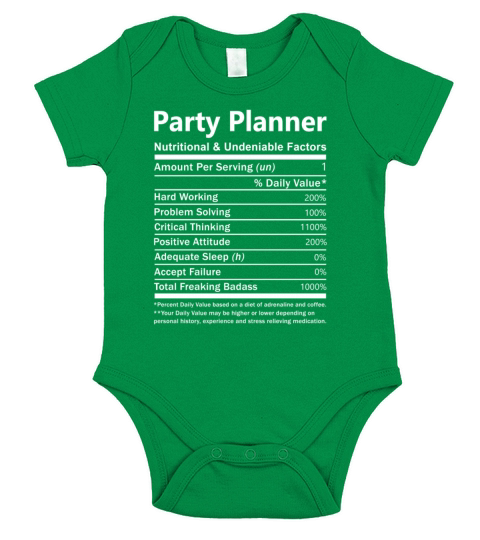 Party Planner T Shirt - Nutritional And Undeniable Short Sleeve Baby One-Piece