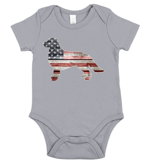 Patriotic Golden Retriever American Flag  Mens TShirt Short Sleeve Baby One-Piece