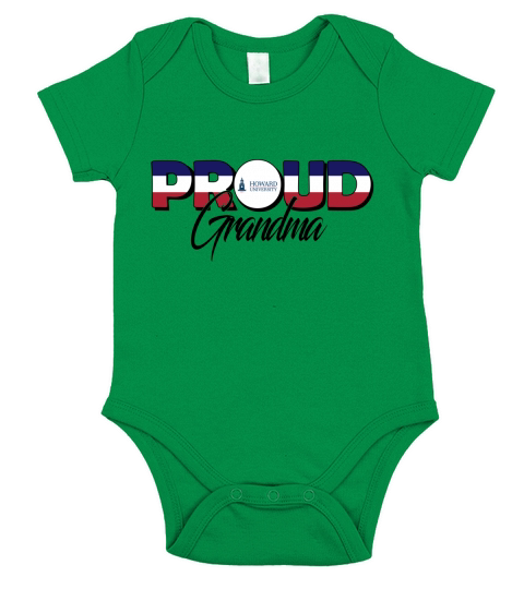 Proud Grandma Howard University Best Family Gifts Short Sleeve Baby One-Piece