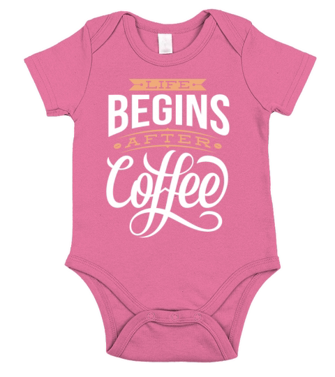 Quote life begins after coffee Short Sleeve Baby One-Piece