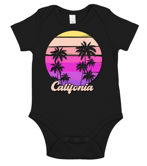 Retro California Surf Vintage Beach Cali 70s Short Sleeve Baby One-Piece