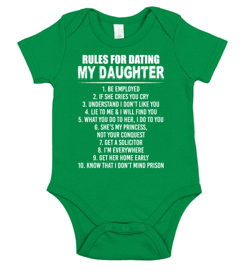Rules For Dating My Daughter Funny Mom Dad Short Sleeve Baby One-Piece