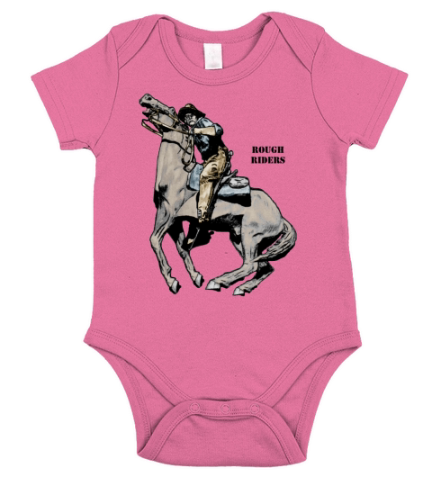 Spanish American War Rough Riders Soldier on Horse Short Sleeve Baby One-Piece