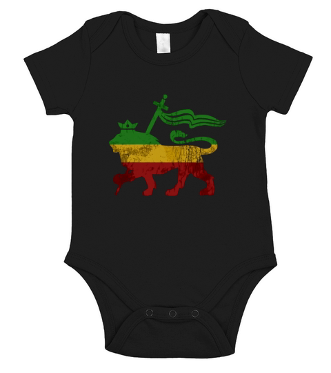 Tee-shirt Tee shirt Vintage Lion Of Judah Rasta Reggae de la Jamaïque Roots Short Sleeve Baby One-Piece