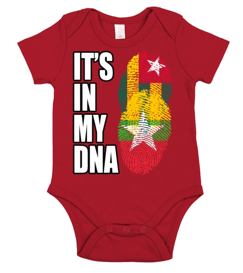 Togolese And Burmese Mix Heritage DNA Flag Short Sleeve Baby One-Piece