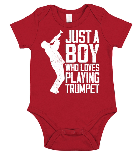 Trumpet Player Vintage Just A Boy Short Sleeve Baby One-Piece
