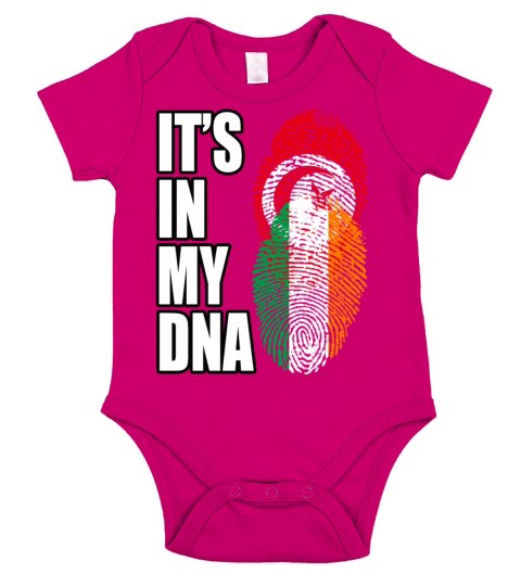 Tunisian And Irish Mix Heritage DNA Flag Short Sleeve Baby One-Piece