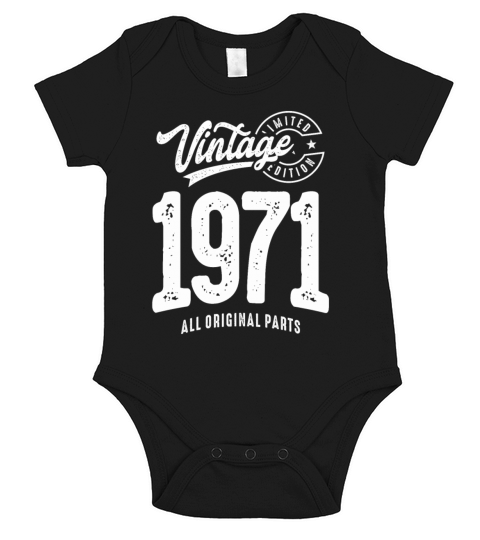 Vintage Born in 1971 - 51st Birthday Retro Classic Short Sleeve Baby One-Piece