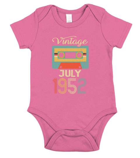 Vintage July 1952 70th Birthday 70 Year Gift Short Sleeve Baby One-Piece
