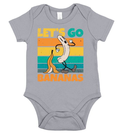 Vintage Lets Bananas Funny Butt Banana Short Sleeve Baby One-Piece