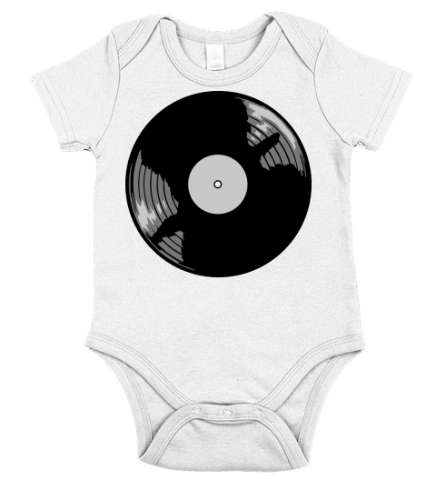 vinyl record music design Short Sleeve Baby One-Piece