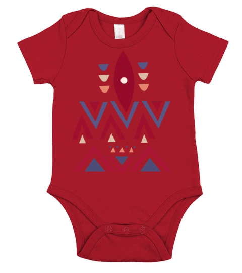 Winter Geometric Abstract Scandi Ethnic Short Sleeve Baby One-Piece