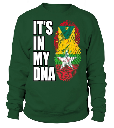 Grenadian And Burmese Mix Heritage DNA Flag Sweatshirt Unisex