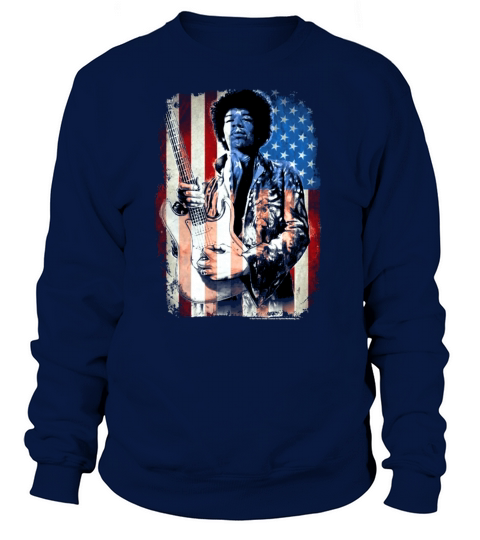 Jimi Hendrix American Flag Overlay Guitar Graphic T-Shirt Sweatshirt Unisex