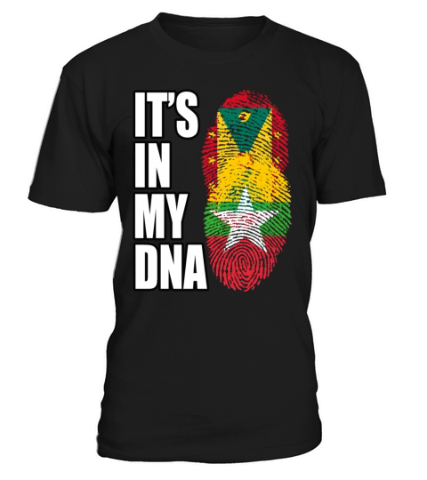 Grenadian And Burmese Mix Heritage DNA Flag T-Shirt Unisex