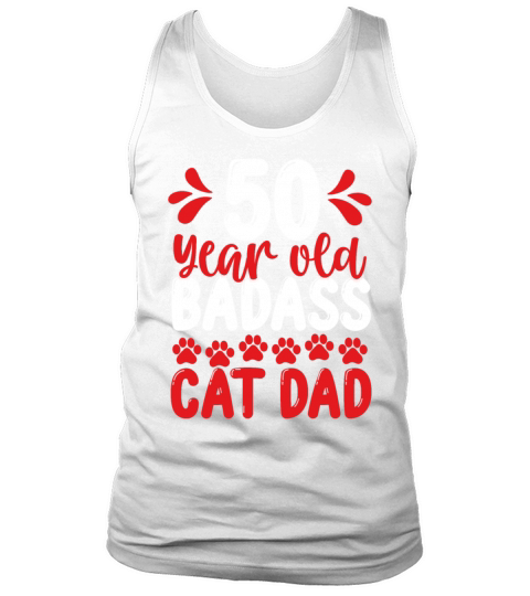 50 Year Old Cat Dad Funny Cat Father 50th Birthday Tank Top Unisex