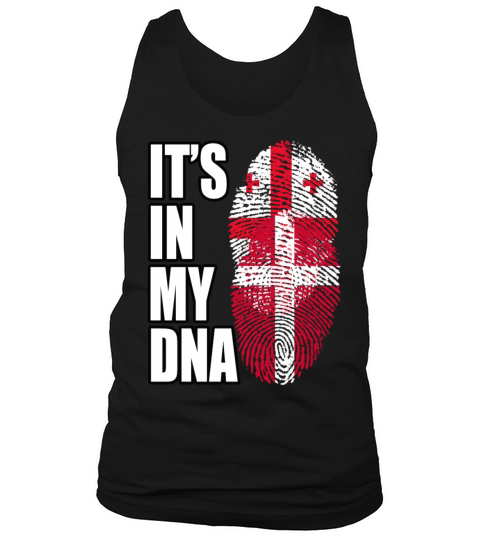 Georgian And Danish Mix Heritage DNA Flag Tank Top Unisex
