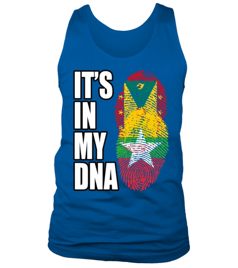 Grenadian And Burmese Mix Heritage DNA Flag Tank Top Unisex