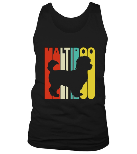Vintage Style Maltipoo Silhouette T-Shirt Tank Top Unisex