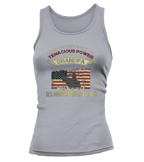 Grandpa Shirt U.S. Marine Corps Proud Veteran T-shirt For Granfathers Tank top Woman