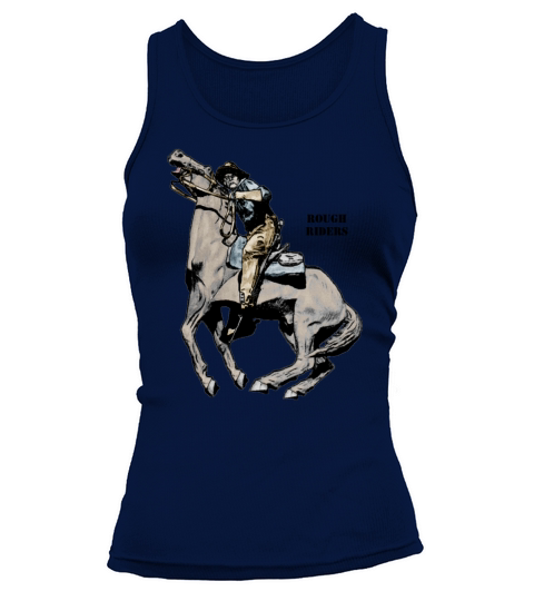 Spanish American War Rough Riders Soldier on Horse Tank top Woman