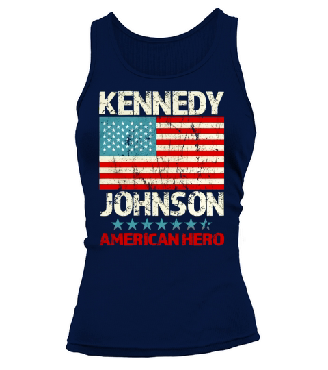 Vintage Distressed Kennedy Johnson JFK 1960 35th President T Tank top Woman