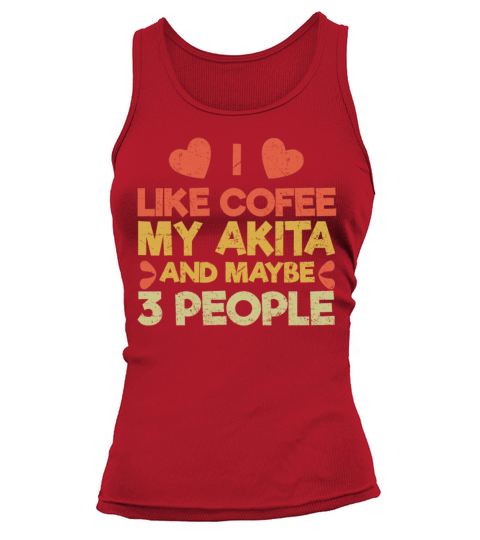 Vintage Pet Dog Like Coffee Love Akita Tank top Woman