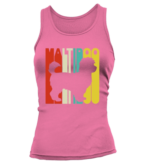 Vintage Style Maltipoo Silhouette T-Shirt Tank top Woman