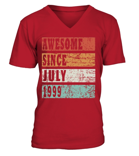 1999 July vintage born gift V-Neck T-shirt
