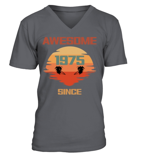 47th Birthday Awesome Since 1975 V-Neck T-shirt