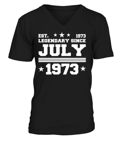 49th birthday July vintage 1973 gift idea V-Neck T-shirt