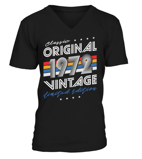 50th birthday vintage 1972 classic original 1972 V-Neck T-shirt