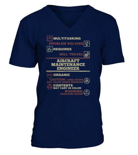 AIRCRAFT MAINTENANCE ENGINEER V-Neck T-shirt