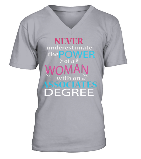 Associates Degree College Graduation T-Shirt Women Daughter V-Neck T-shirt