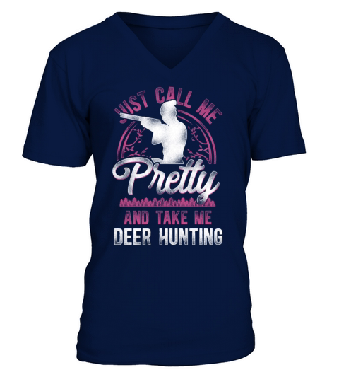 Buck Deer Hunting Hunter Girl V-Neck T-shirt