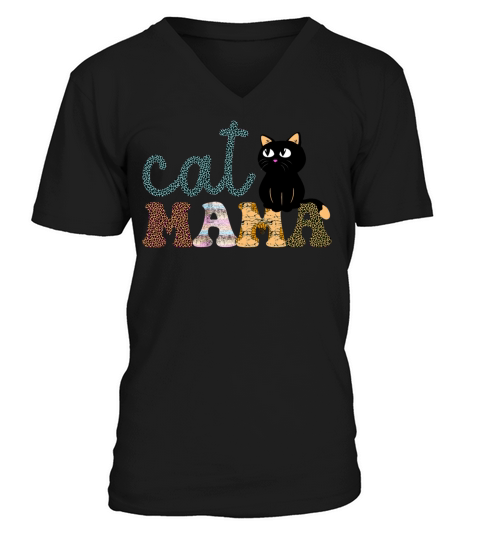 Cat cute Cat Mom Funny Gift Idea For Loves Cats Mo V-Neck T-shirt