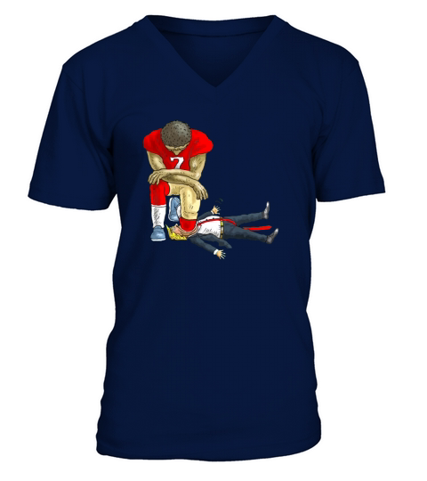 Colin Kaepernick take a knee on mouth Trump V-Neck T-shirt