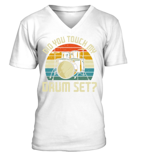 Drummer Drum Set Vintage Retro Did V-Neck T-shirt