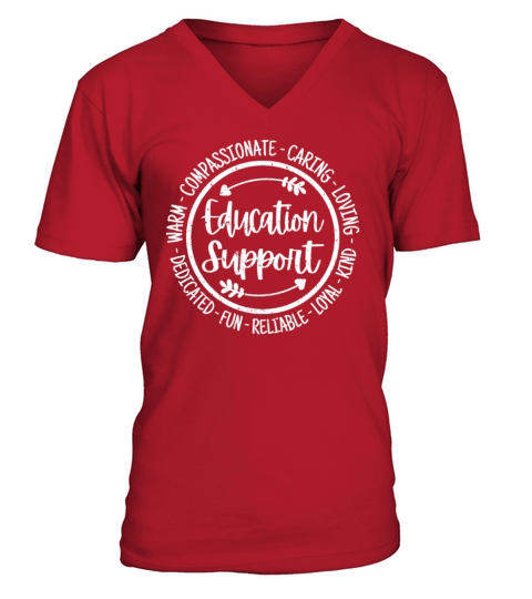 Education Support Teacher Vintage V-Neck T-shirt