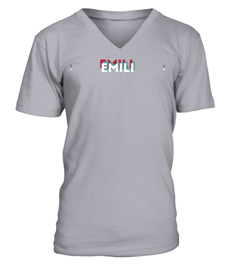 Emili Name - Funny Name Emili 80s theme V-Neck T-shirt