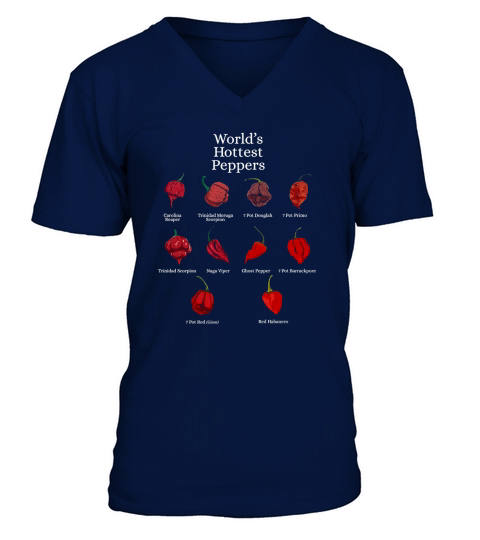 Hottest Hot Pepper T-shirt Chilies Carolina Reaper V-Neck T-shirt