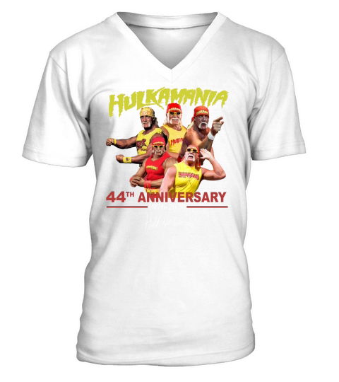 Hulkamania 44th Anniversary 1976-2020 Signature shirt V-Neck T-shirt