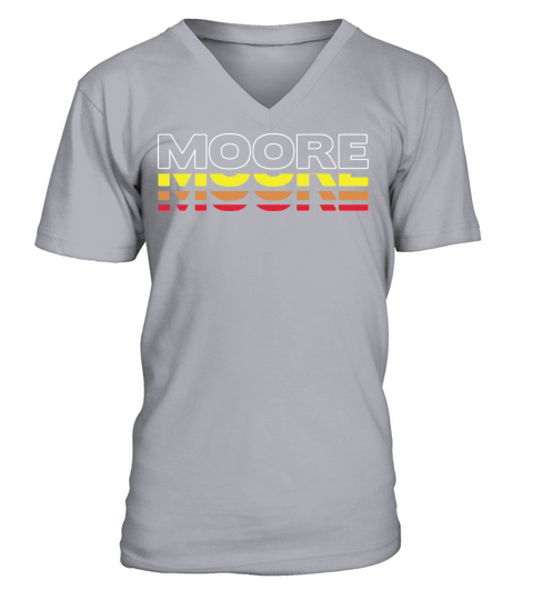 Moore First Name Funny Vintage Sunset Moore V-Neck T-shirt