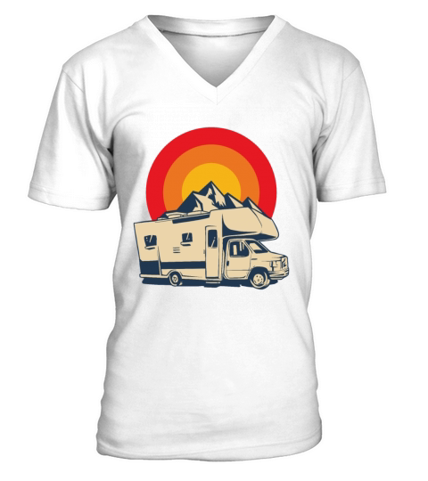 Retro Motorhome Vintage Camper V-Neck T-shirt