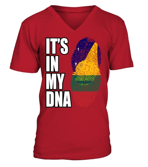 Tokelauan And Lithuanian Mix Heritage DNA Flag V-Neck T-shirt