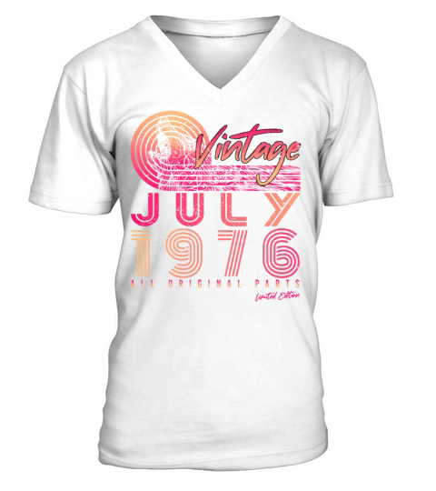 Vintage 1976 July V-Neck T-shirt