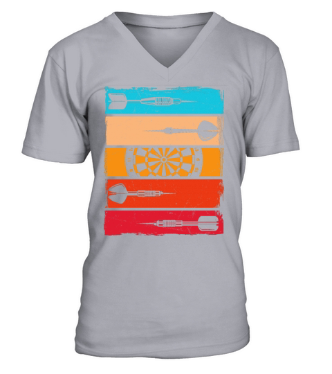 Vintage Darts Theme Dartboard Dart Player V-Neck T-shirt