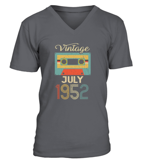 Vintage July 1952 70th Birthday 70 Year Gift V-Neck T-shirt