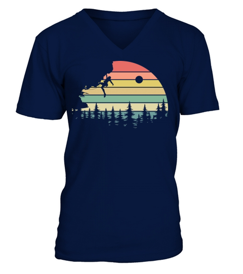 Vintage Rock Climbing V-Neck T-shirt